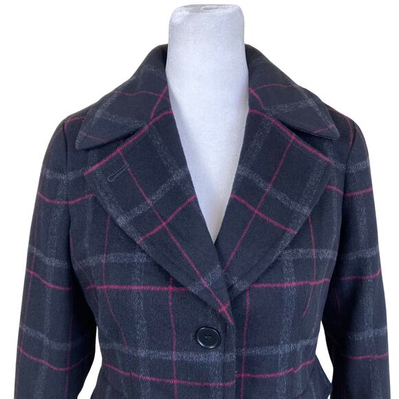 Talbots Sz 4P Kate Fit Wool Blend Plaid Fitted Blazer Single Breasted Careerwear - Picture 2 of 16